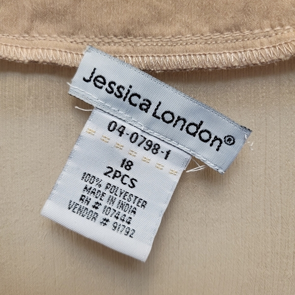 NWT Jessica London Tan Sheer Flutter Sleeve Shrug with Ruffled Details - Size 18 - Picture 6 of 6